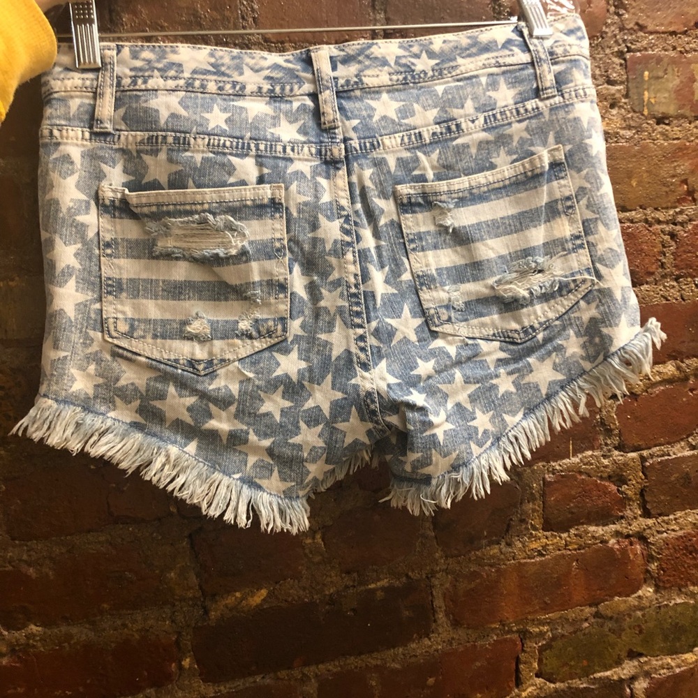 Star denim cut off shorts